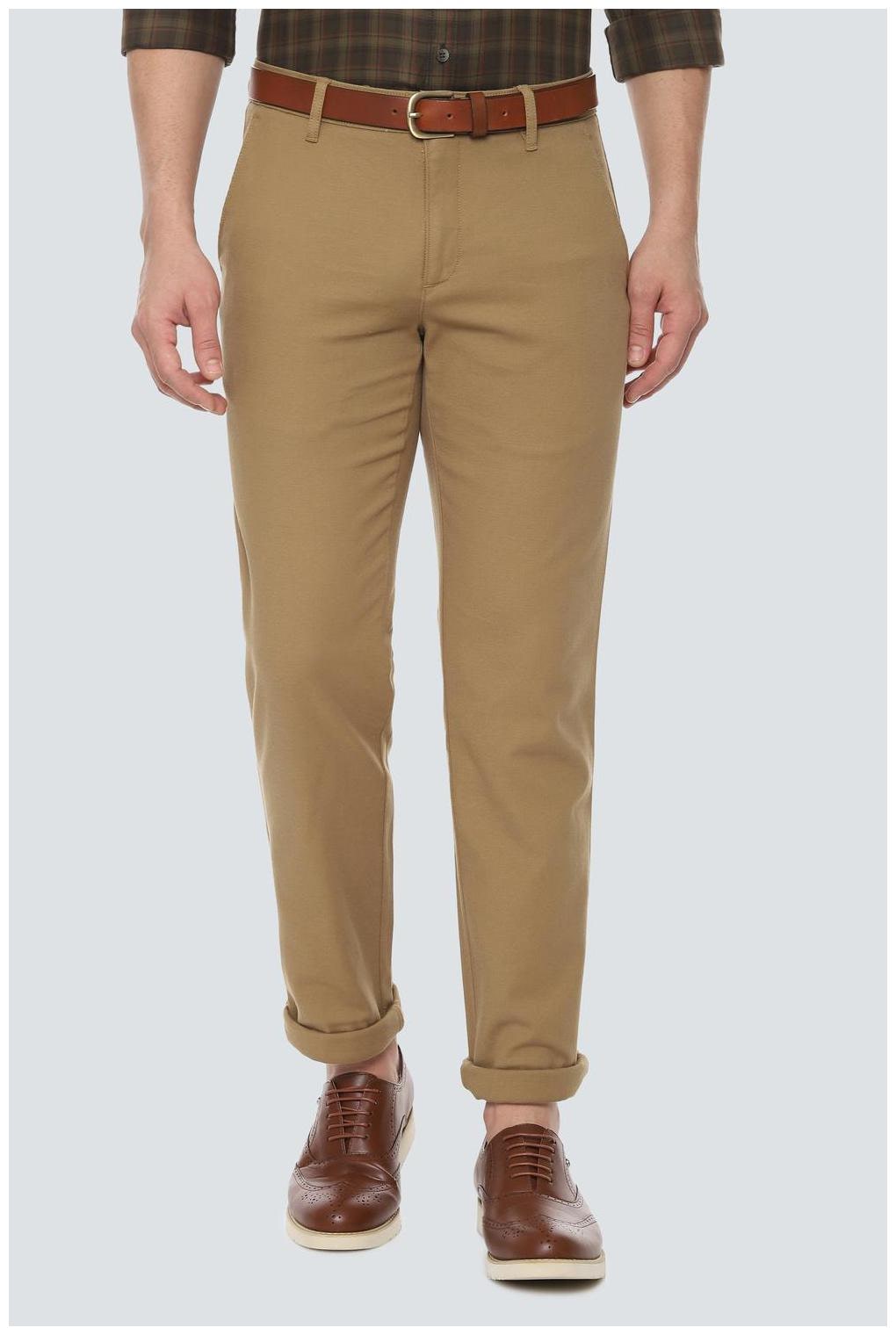 

Louis Philippe Men Beige Textured Slim fit Regular trousers