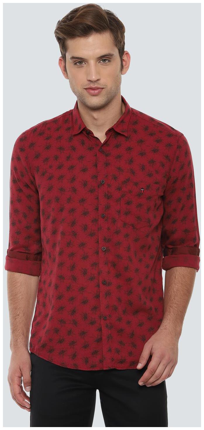 

Louis Philippe Men Maroon Printed Slim Fit Casual Shirt