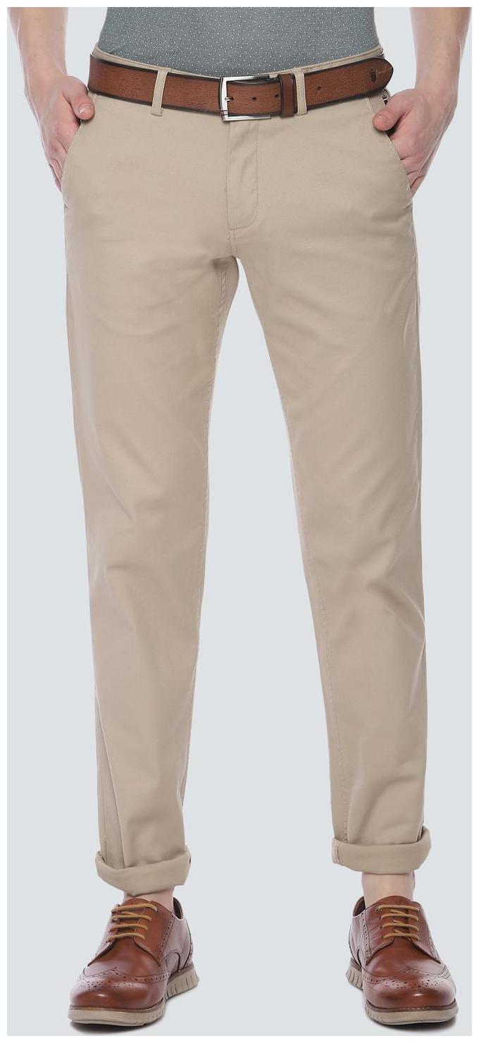 

Louis Philippe Men Beige Textured Slim fit Regular trousers