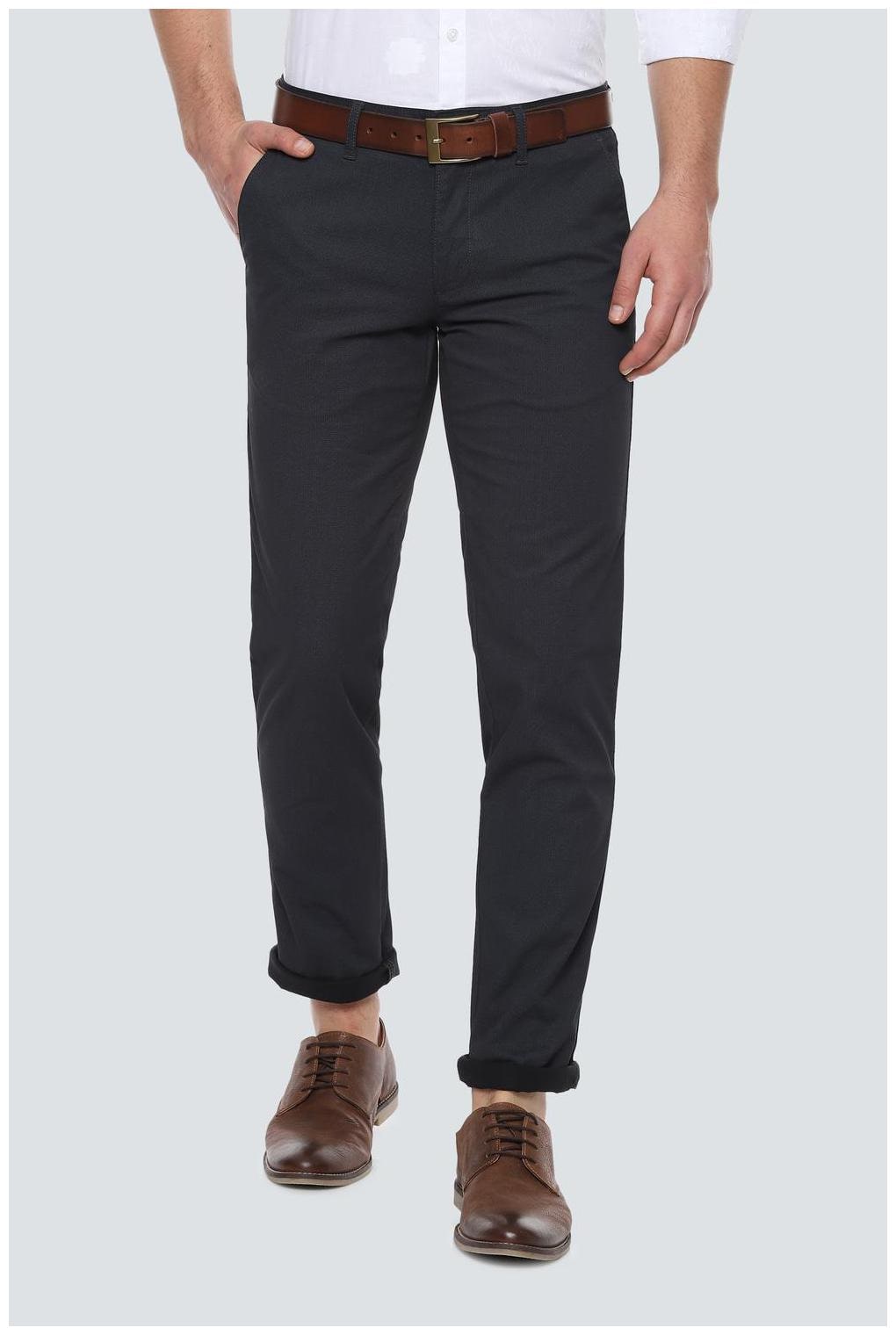 

Louis Philippe Men Black Printed Slim fit Regular trousers