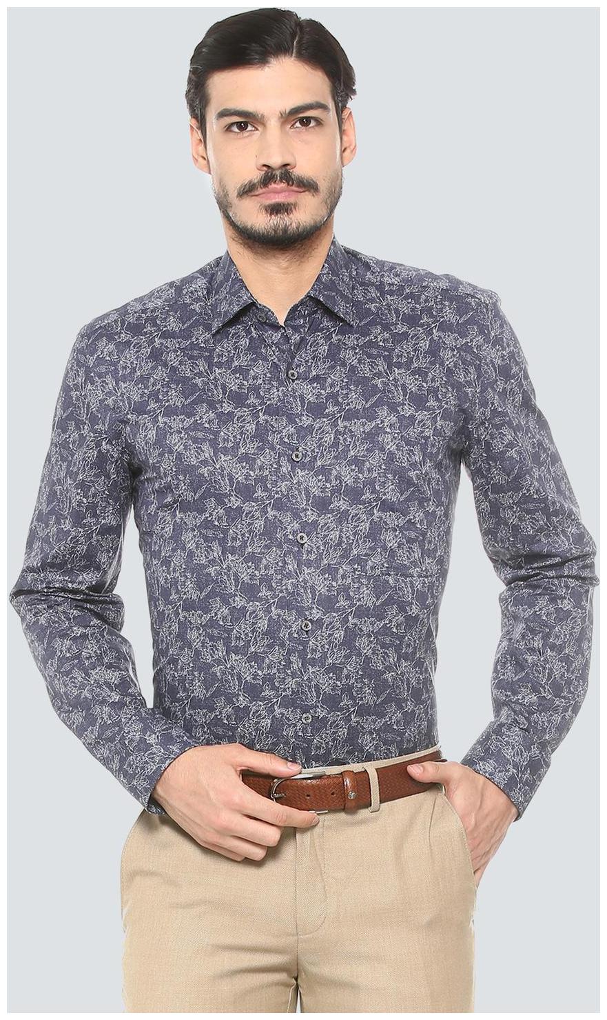 

Louis Philippe Men Blue Printed Slim Fit Casual Shirt