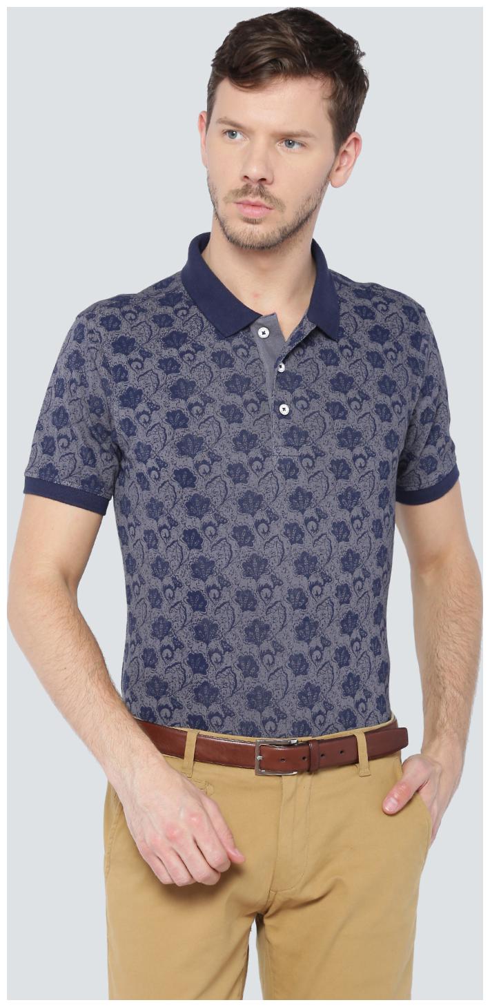 

Louis Philippe Men Navy blue Regular fit Cotton Polo collar T-Shirt - Pack Of 1