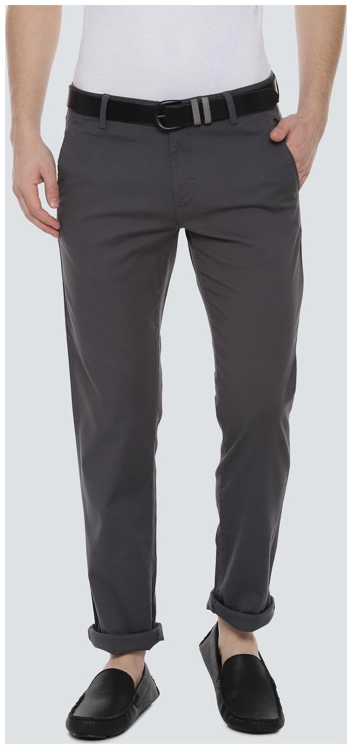 

Louis Philippe Men Grey Solid Slim fit Regular trousers