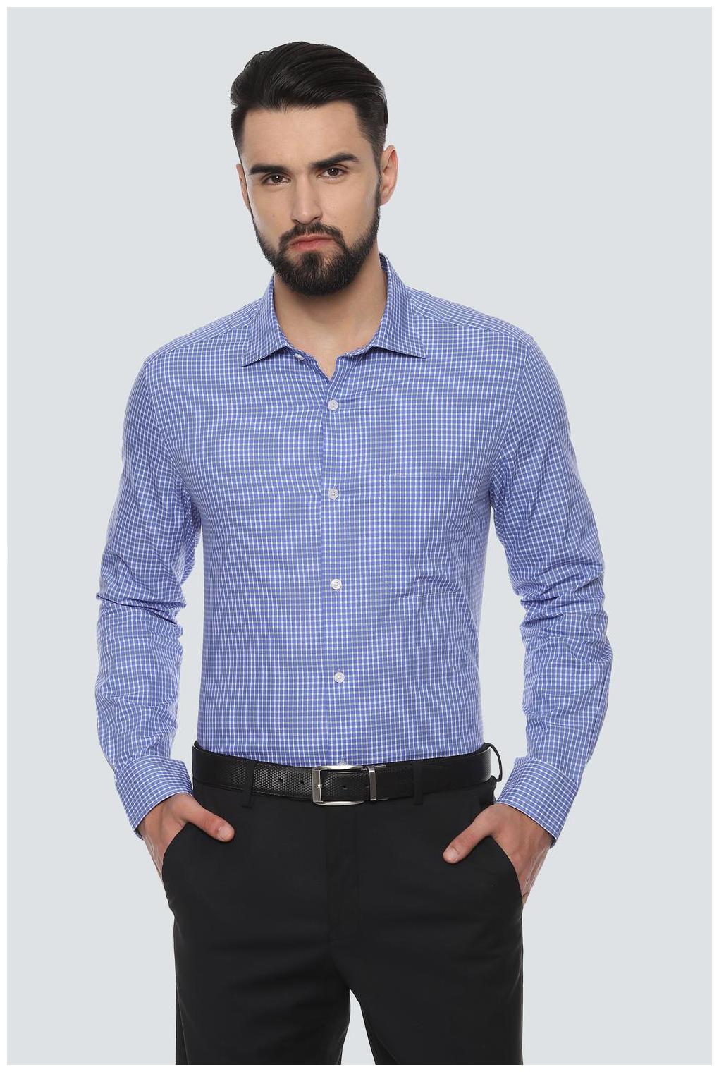 

Louis Philippe Men Regular fit Formal Shirt - Blue