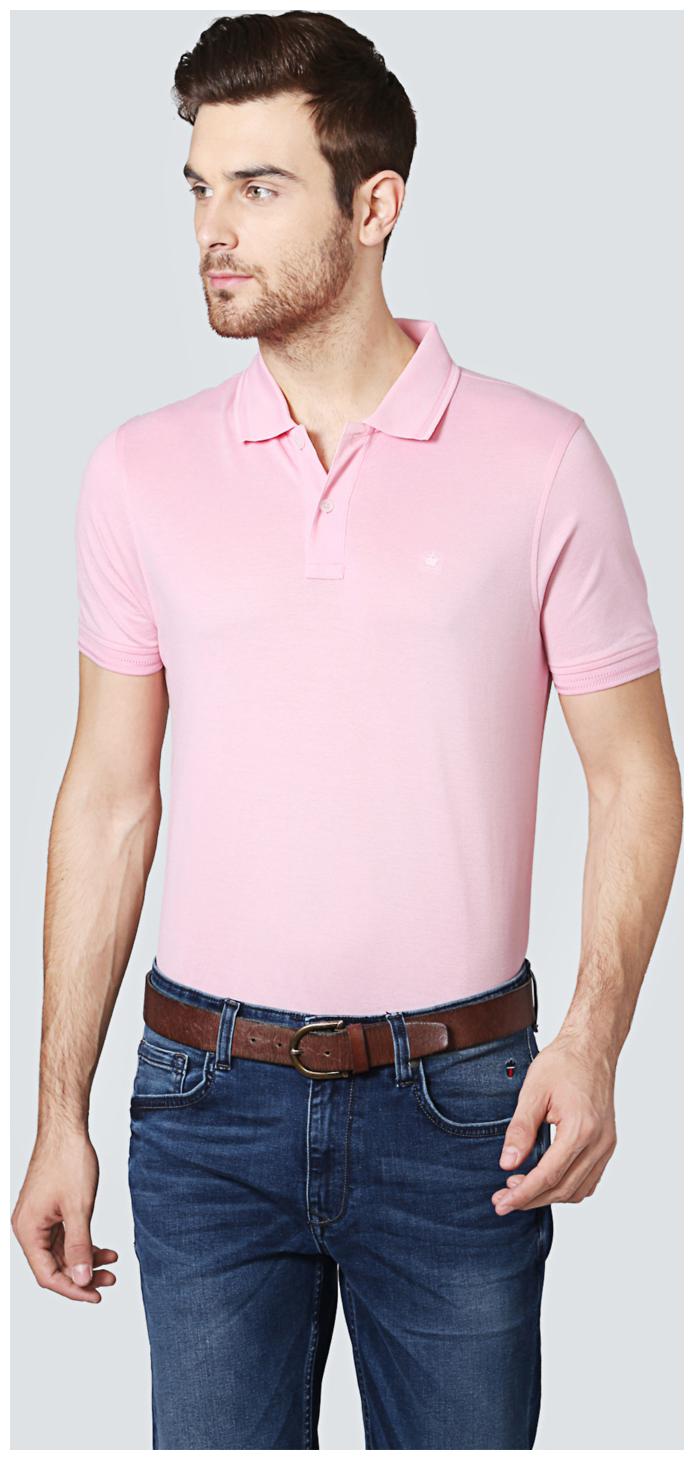 

Louis Philippe Men Pink Regular fit Cotton Polo collar T-Shirt - Pack Of 1