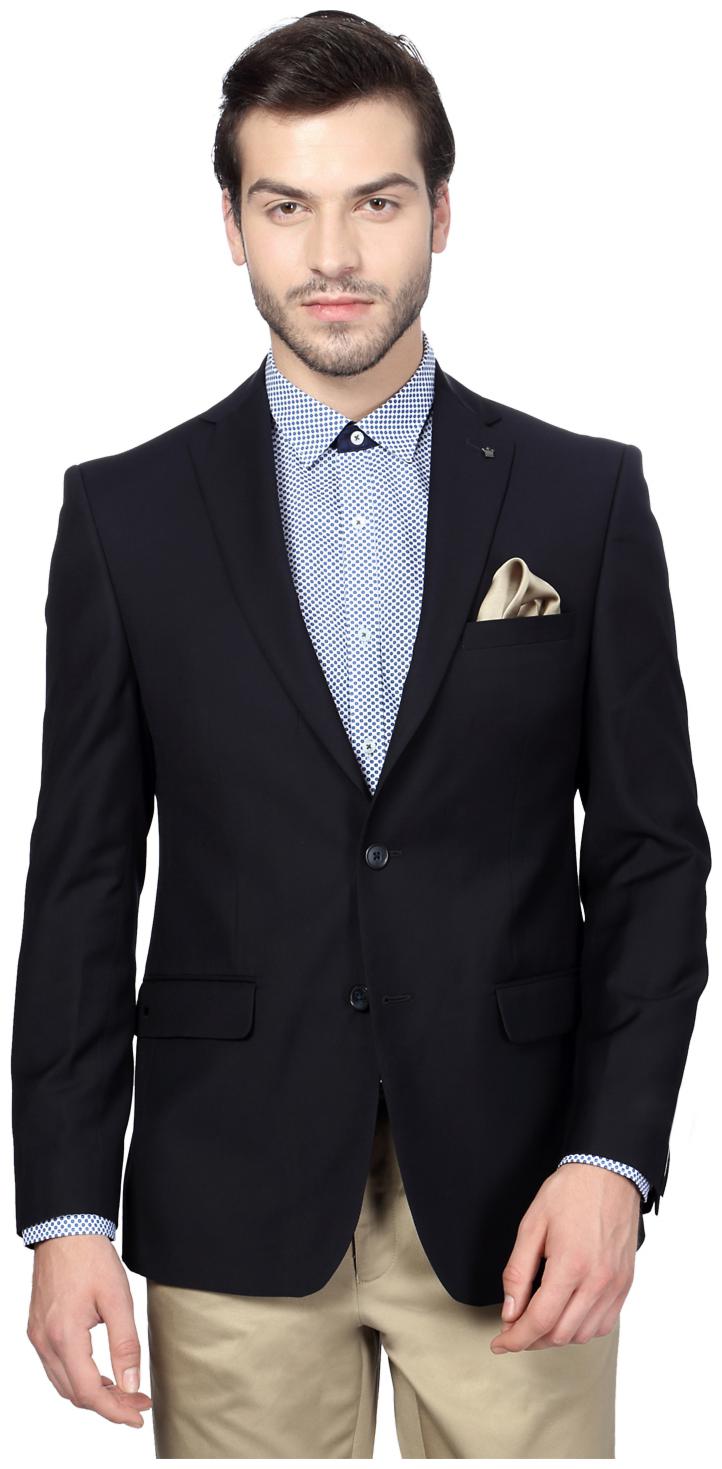 

Louis Philippe Men Blue Solid Regular fit Single Breasted Blazer