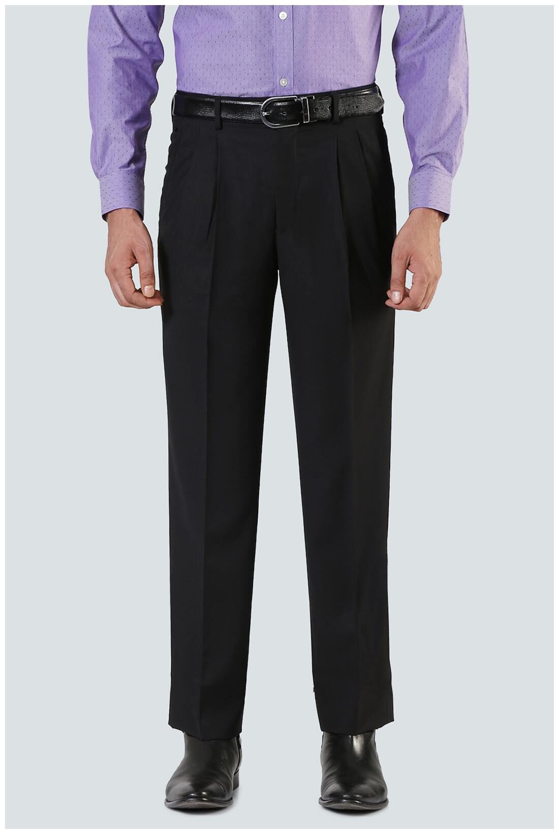 

Louis Philippe Men Solid Regular Fit Formal Trouser - Black
