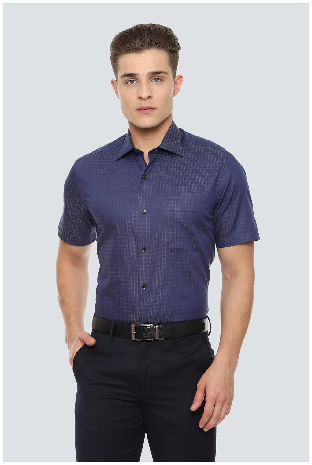 

Louis Philippe Men Regular fit Formal Shirt - Blue