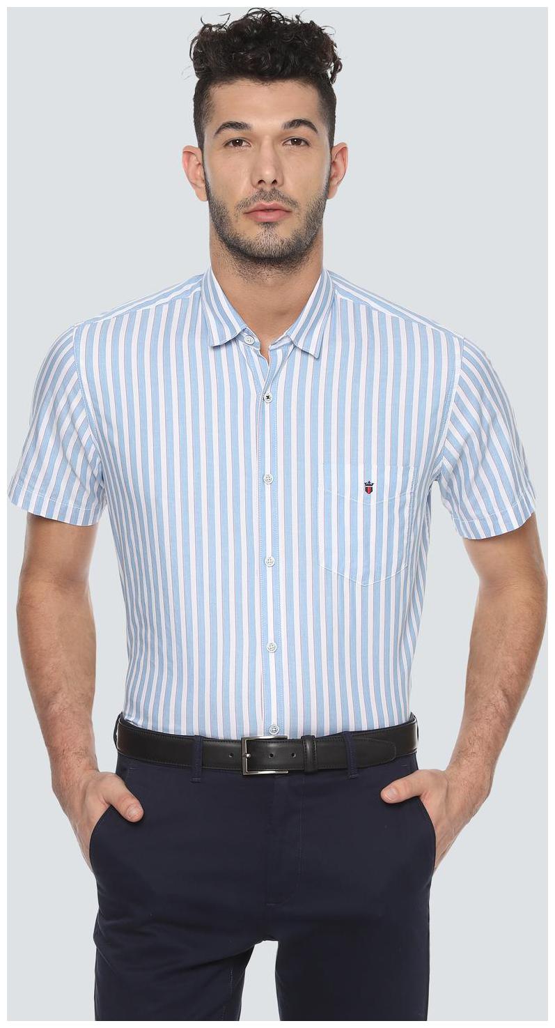 

Louis Philippe Men Blue Vertical Stripes Slim Fit Casual Shirt