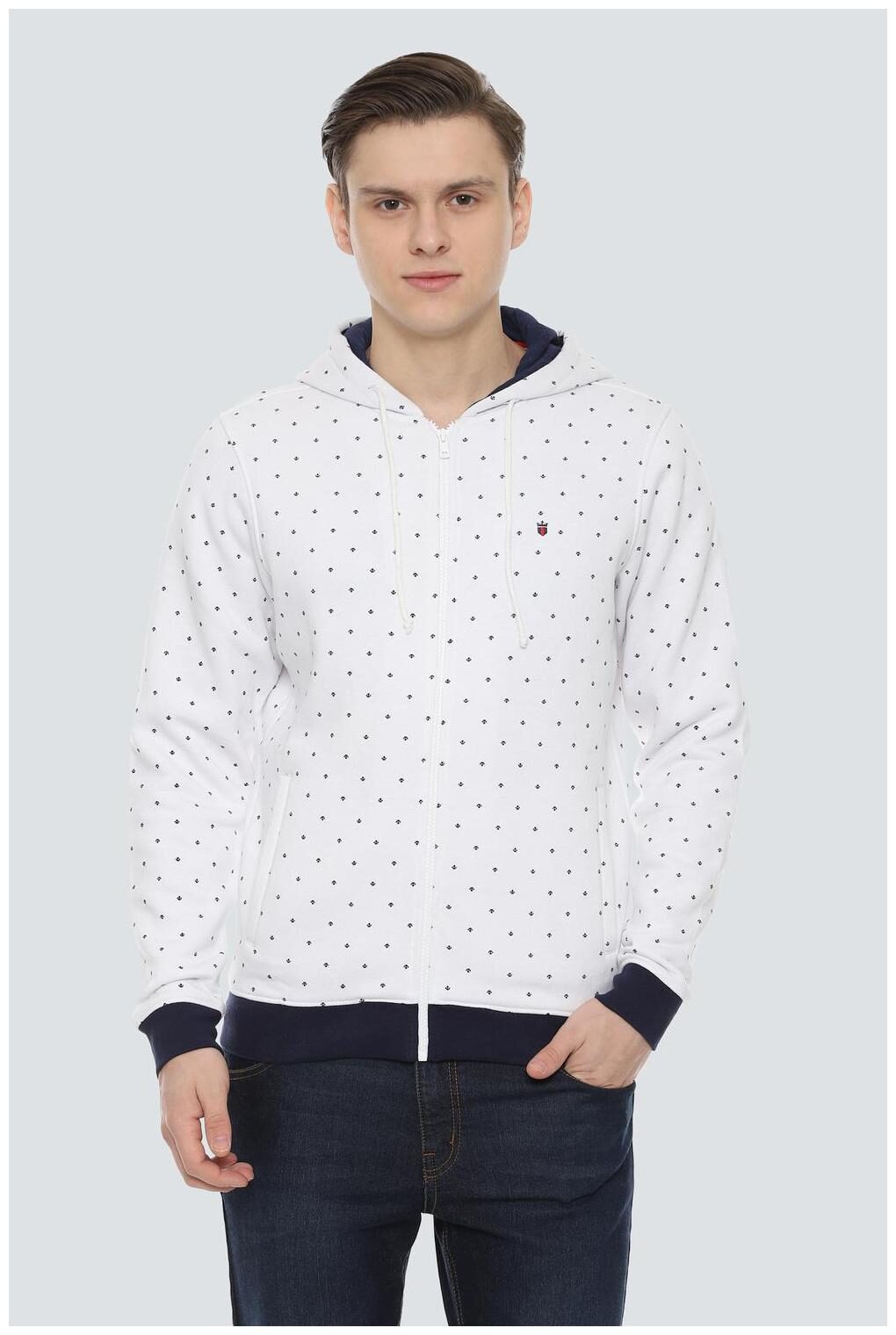 

Louis Philippe Men White Hooded Sweatshirt