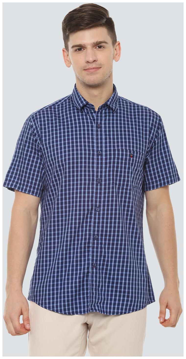 

Louis Philippe Men Blue Checked Slim Fit Casual Shirt