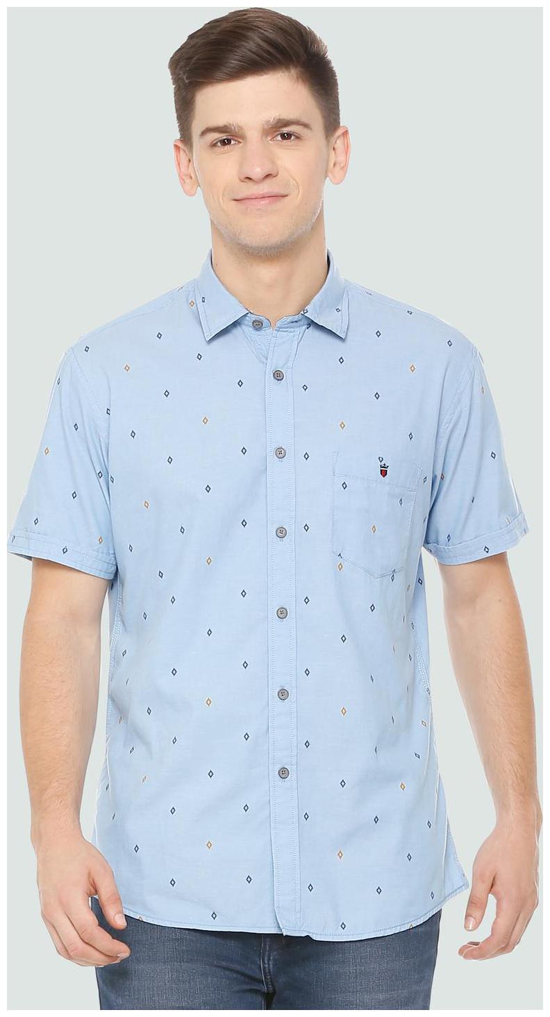 

Louis Philippe Men Blue Printed Slim Fit Casual Shirt