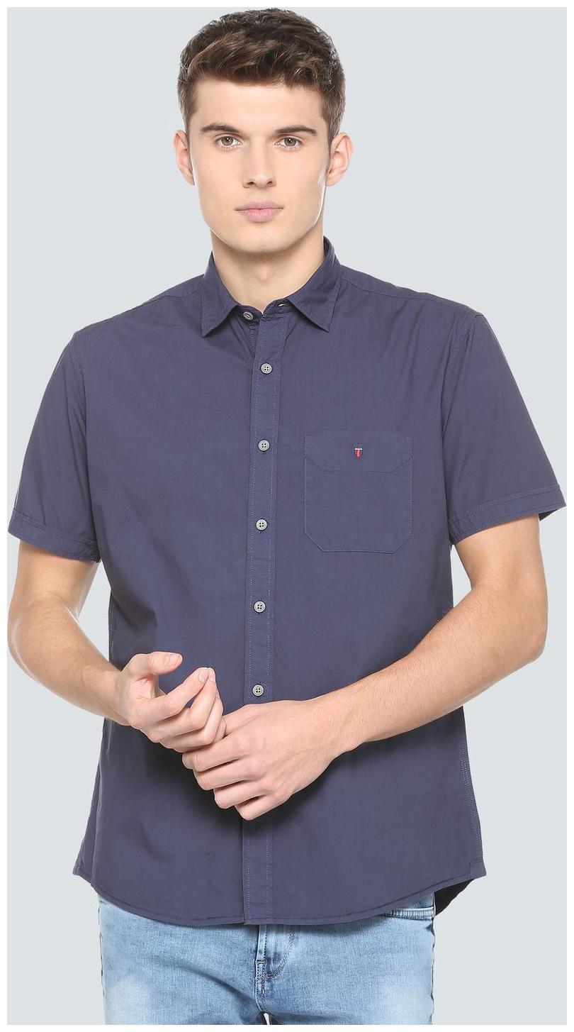 

Louis Philippe Men Blue Solid Regular Fit Casual Shirt