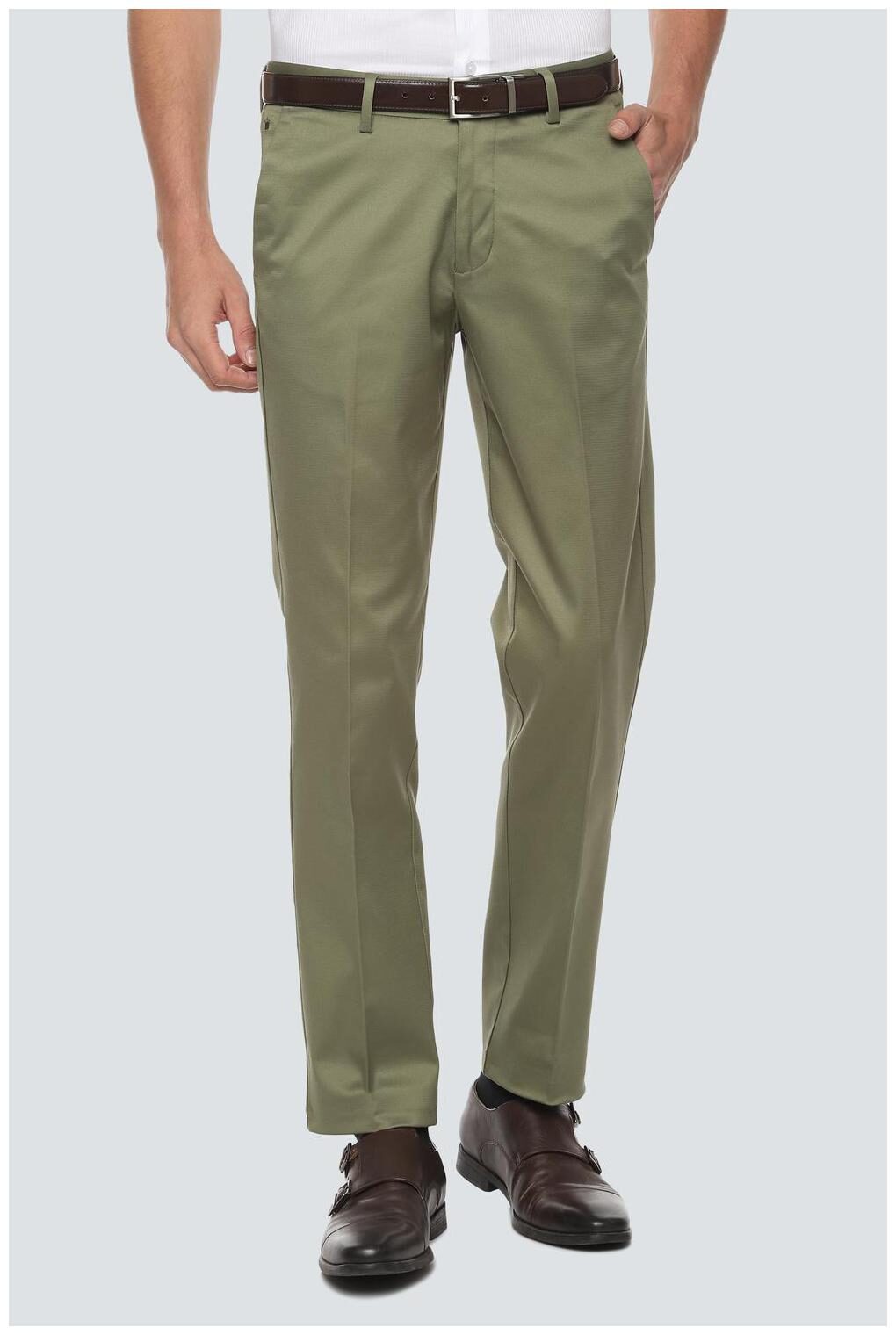 

Louis Philippe Men Textured Slim Fit Formal Trouser - Green