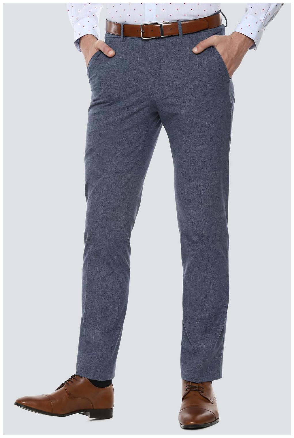 

Louis Philippe Men Textured Slim Fit Formal Trouser - Blue
