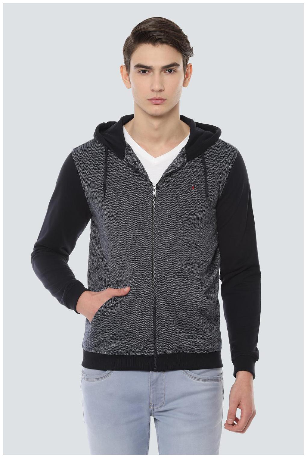 

Louis Philippe Men Blue Hooded Hoodie