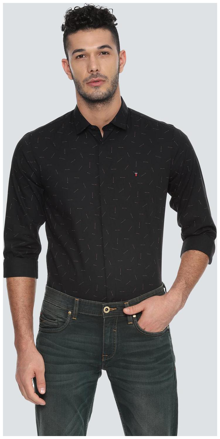 

Louis Philippe Men Black Printed Super Slim Fit Casual Shirt