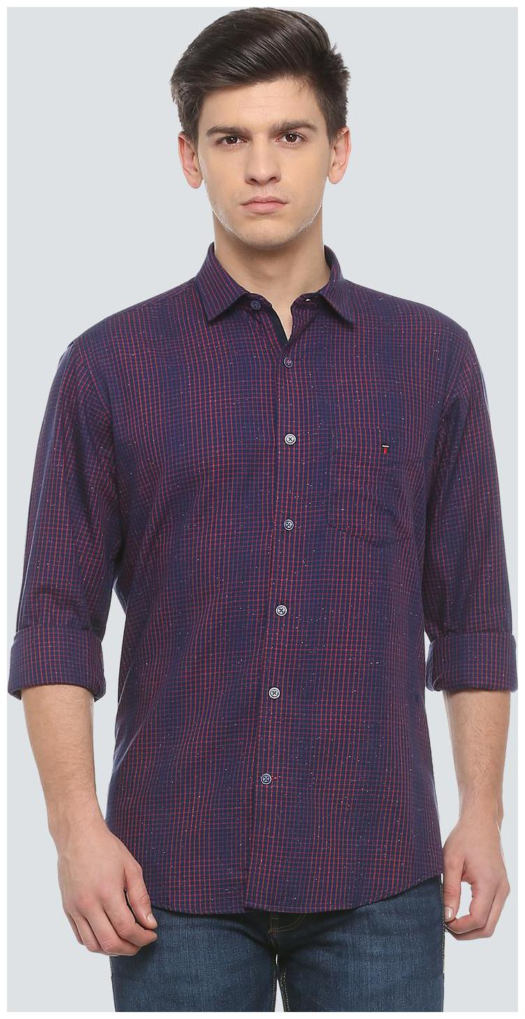

Louis Philippe Men Purple Checked Slim Fit Casual Shirt