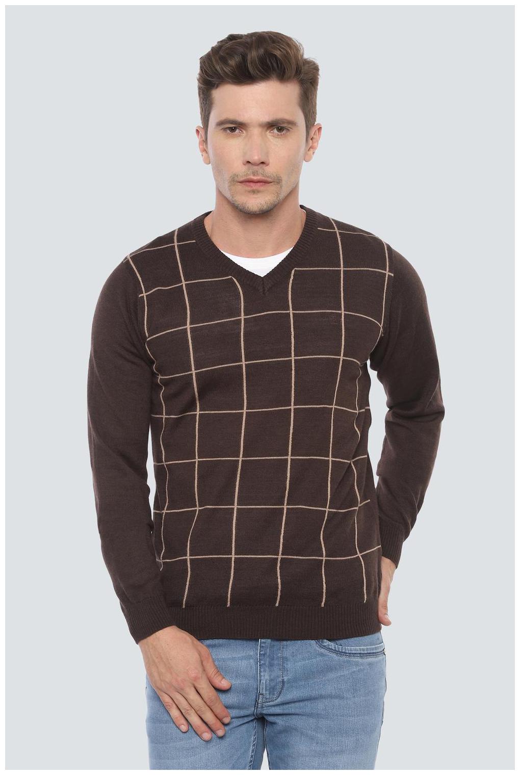 

Louis Philippe Men Blended Pullover Brown
