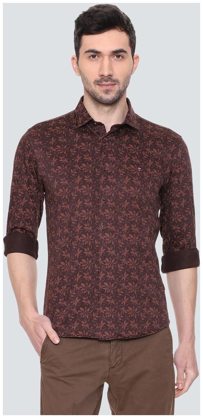 

Louis Philippe Men Maroon Printed Slim Fit Casual Shirt