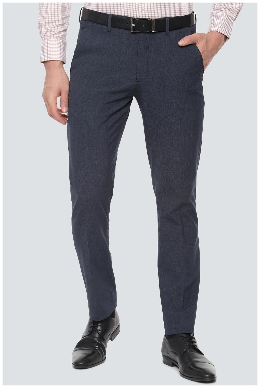 

Louis Philippe Men Solid Slim Fit Formal Trouser - Navy Blue
