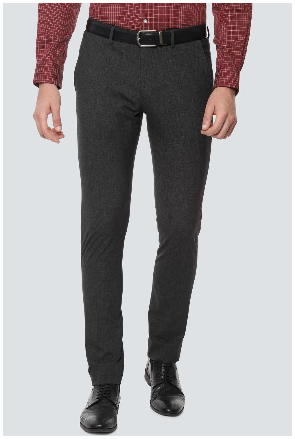 

Louis Philippe Men Textured Slim Fit Formal Trouser - Grey