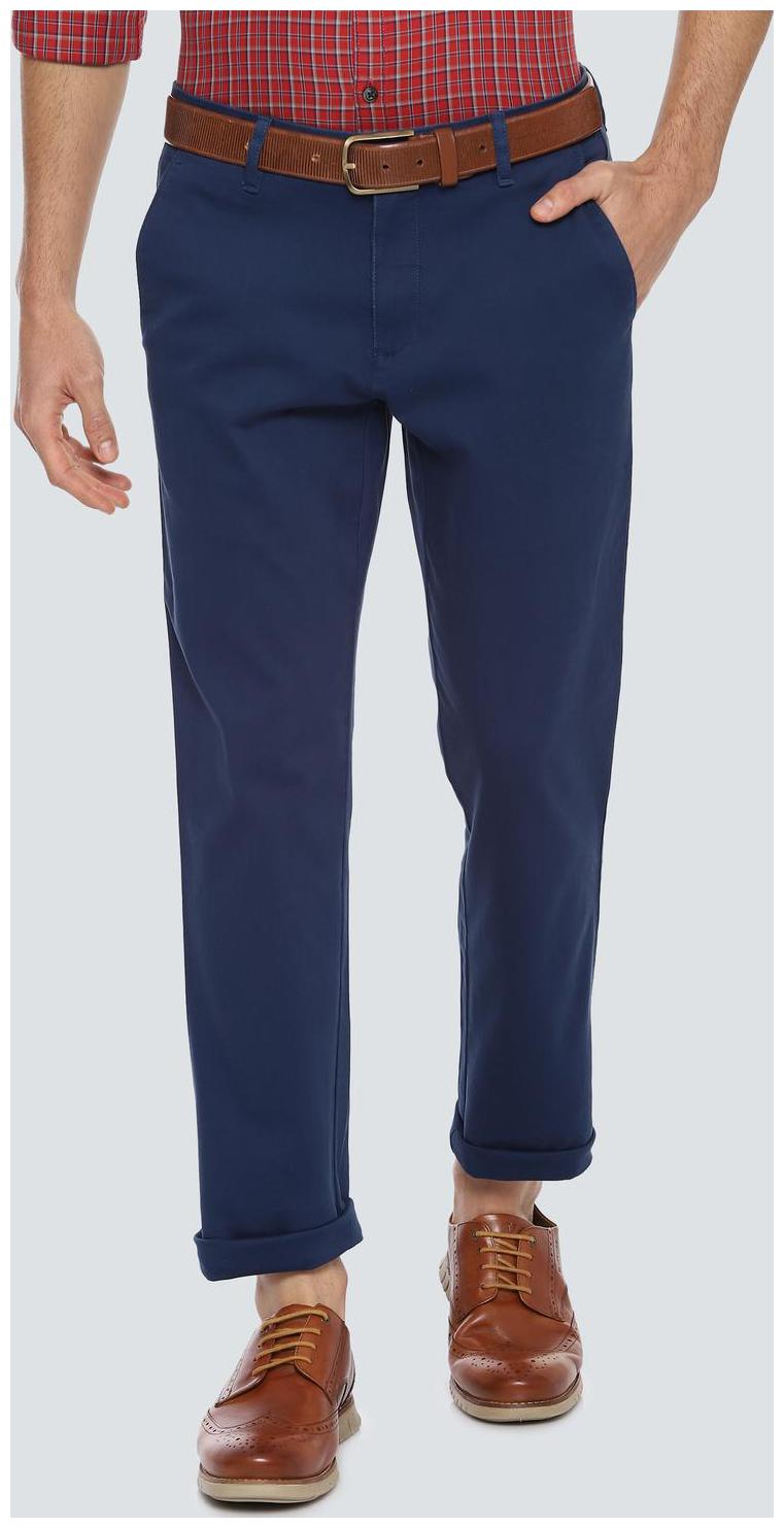 

Louis Philippe Men Blue Solid Slim fit Regular trousers