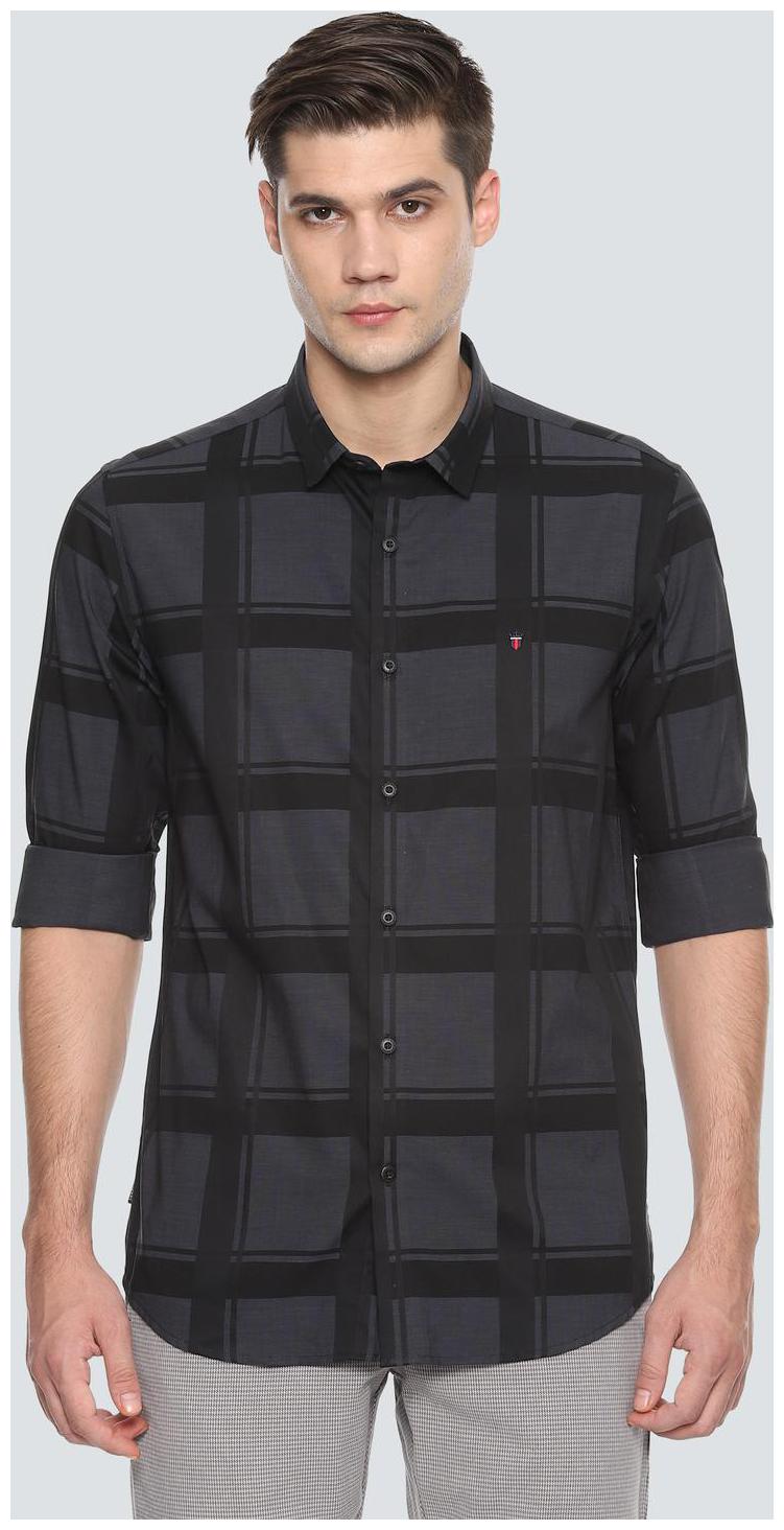 

Louis Philippe Men Black Checked Super Slim Fit Casual Shirt