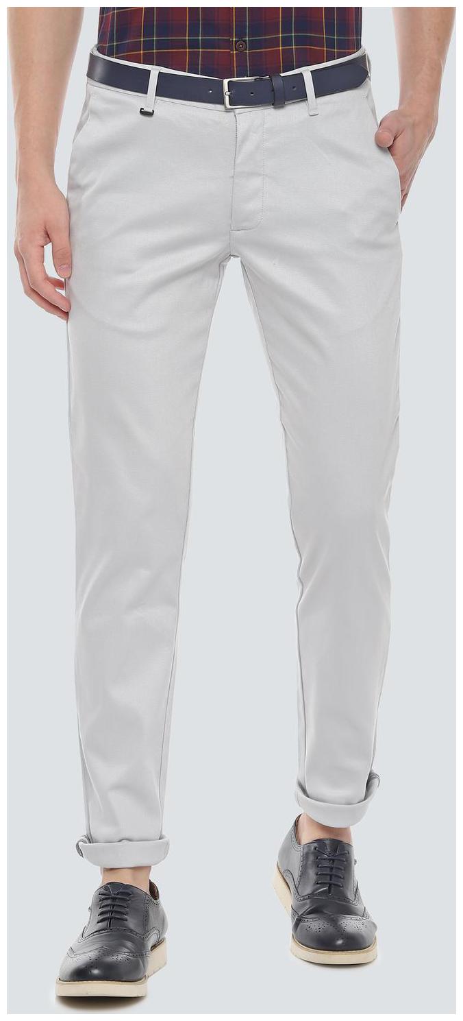 

Louis Philippe Men Grey Textured Slim fit Regular trousers