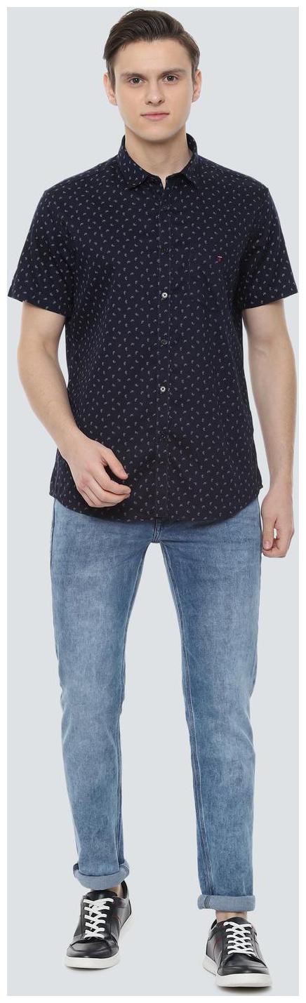

Louis Philippe Men Blue Printed Slim Fit Casual Shirt