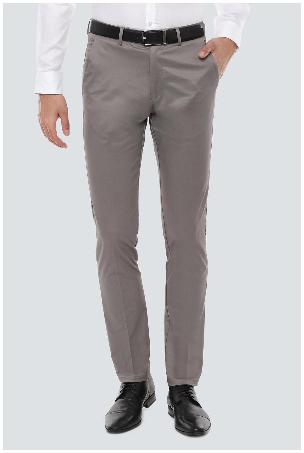 

Louis Philippe Men Solid Slim Fit Formal Trouser - Grey