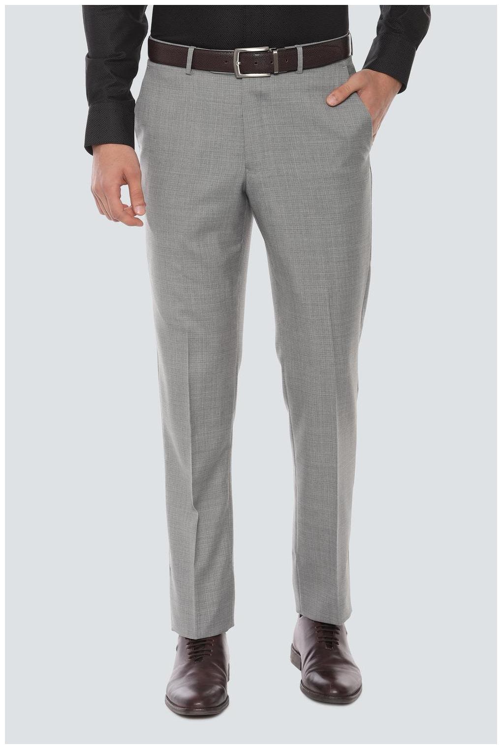 

Louis Philippe Men Textured Slim Fit Formal Trouser - Grey