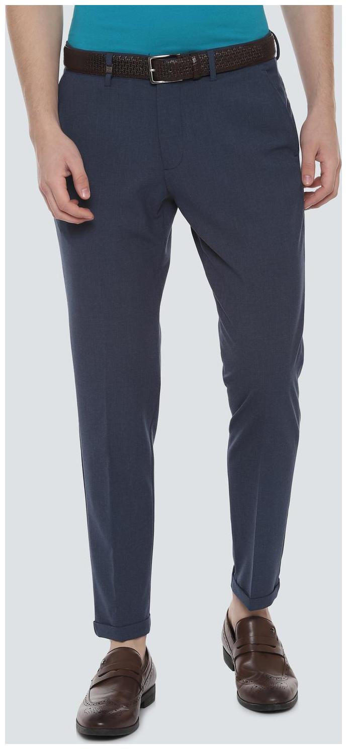 

Louis Philippe Men Solid Slim Fit Formal Trouser - Blue