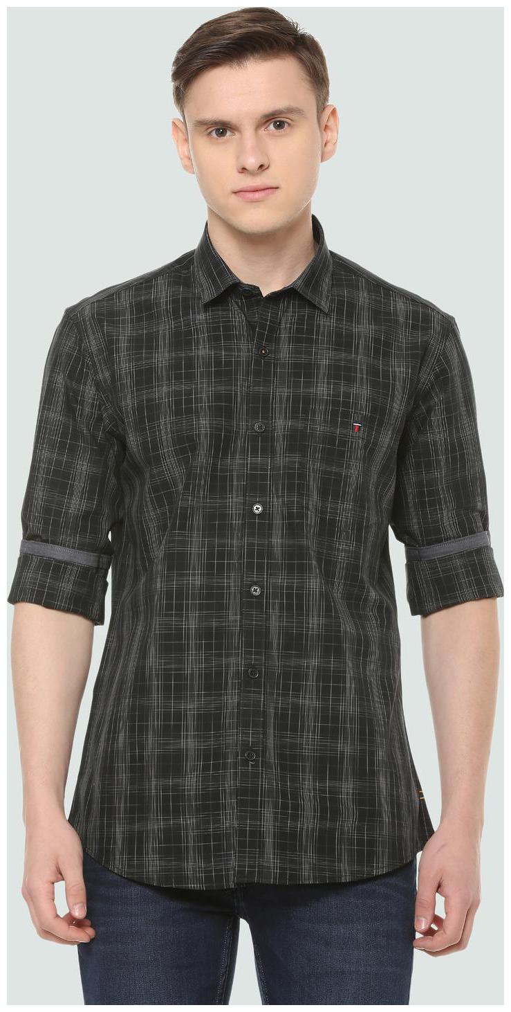 

Louis Philippe Men Black Checked Slim Fit Casual Shirt