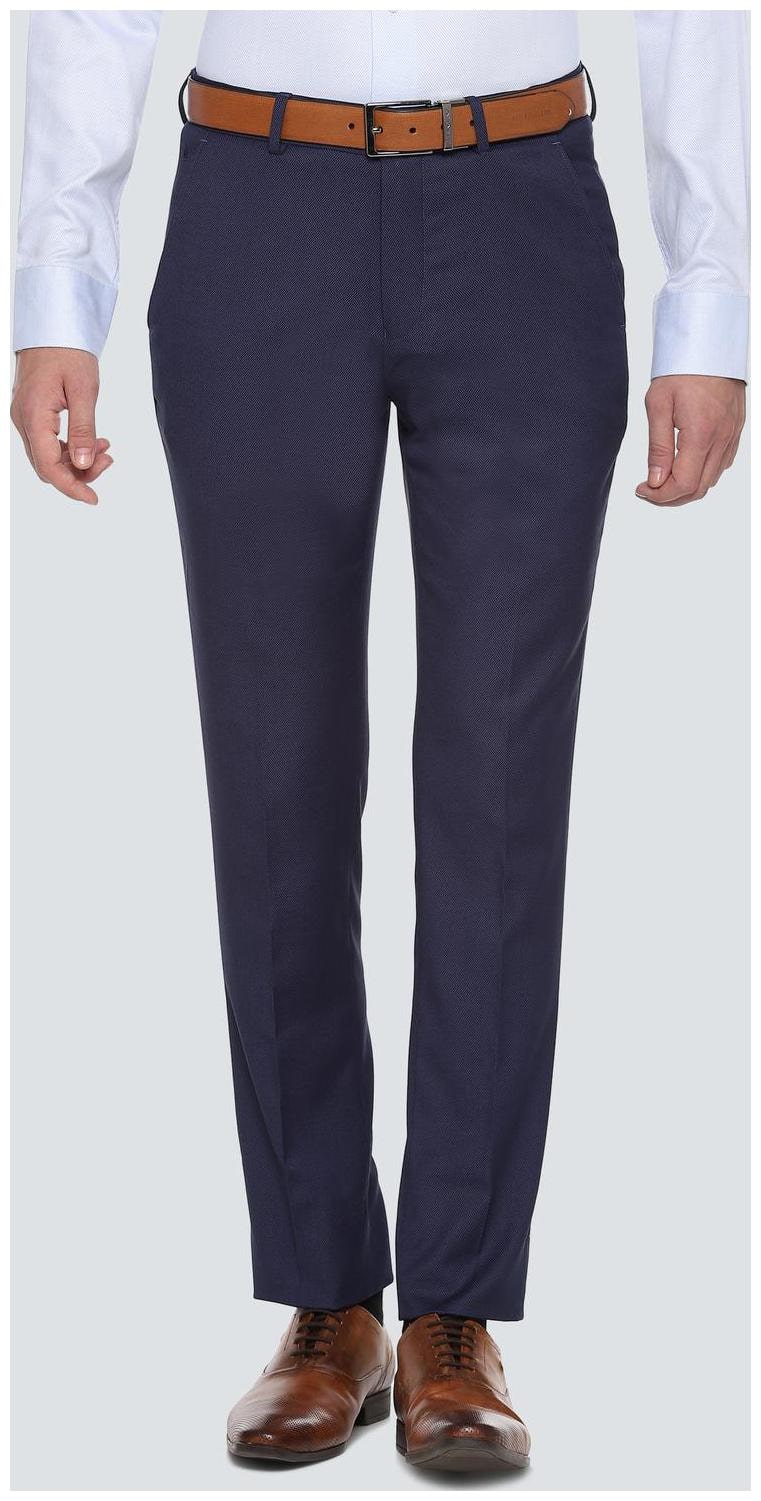 

Louis Philippe Men Textured Slim Fit Formal Trouser - Blue