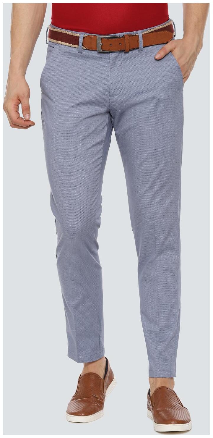 

Louis Philippe Men Blue Printed Regular fit Regular trousers