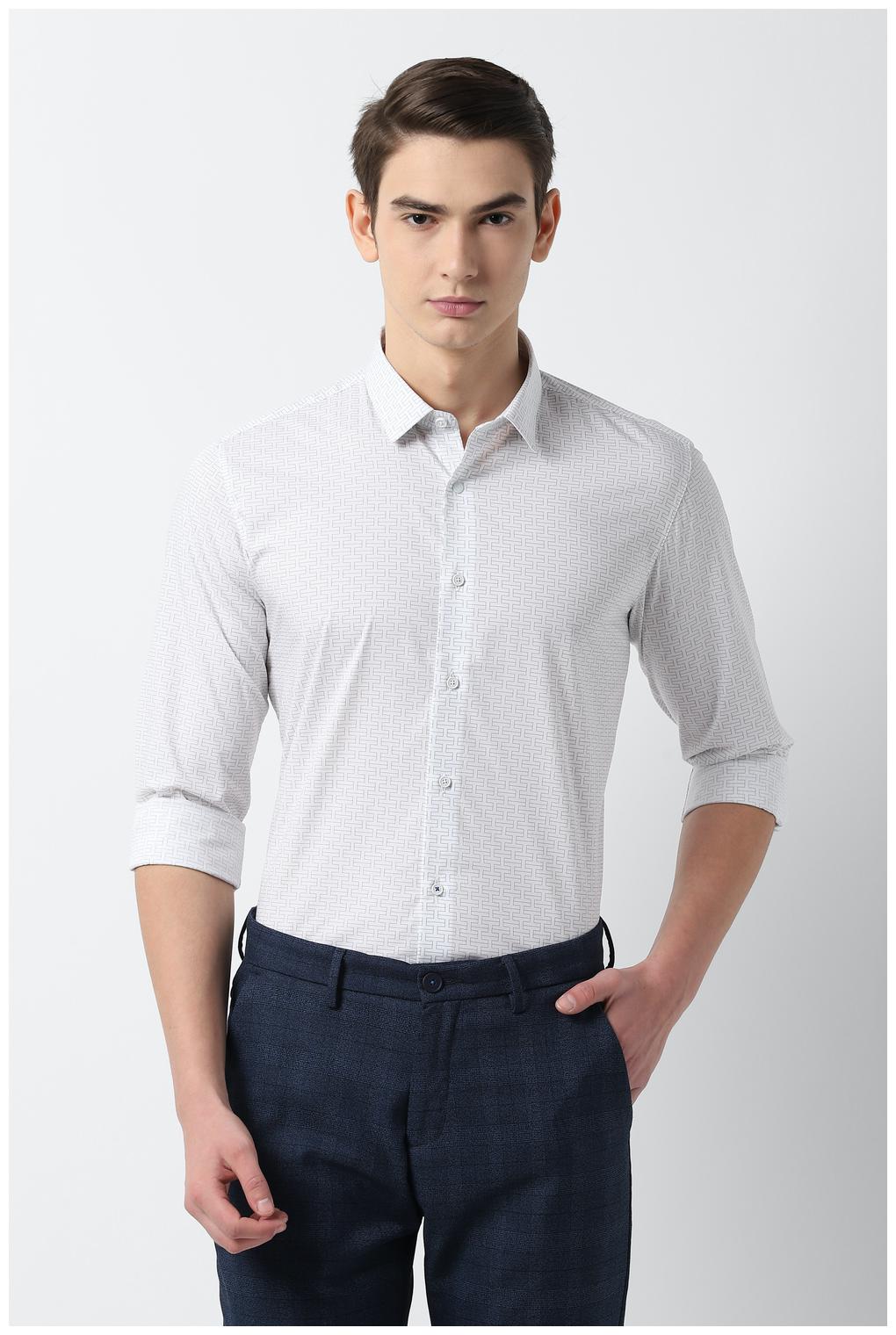 

Louis Philippe Men White Printed Slim Fit Casual Shirt