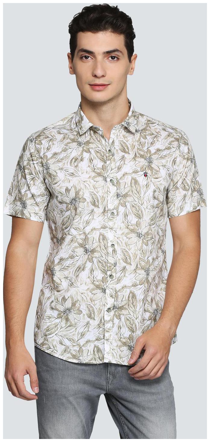

Louis Philippe Men Beige Printed Slim Fit Casual Shirt