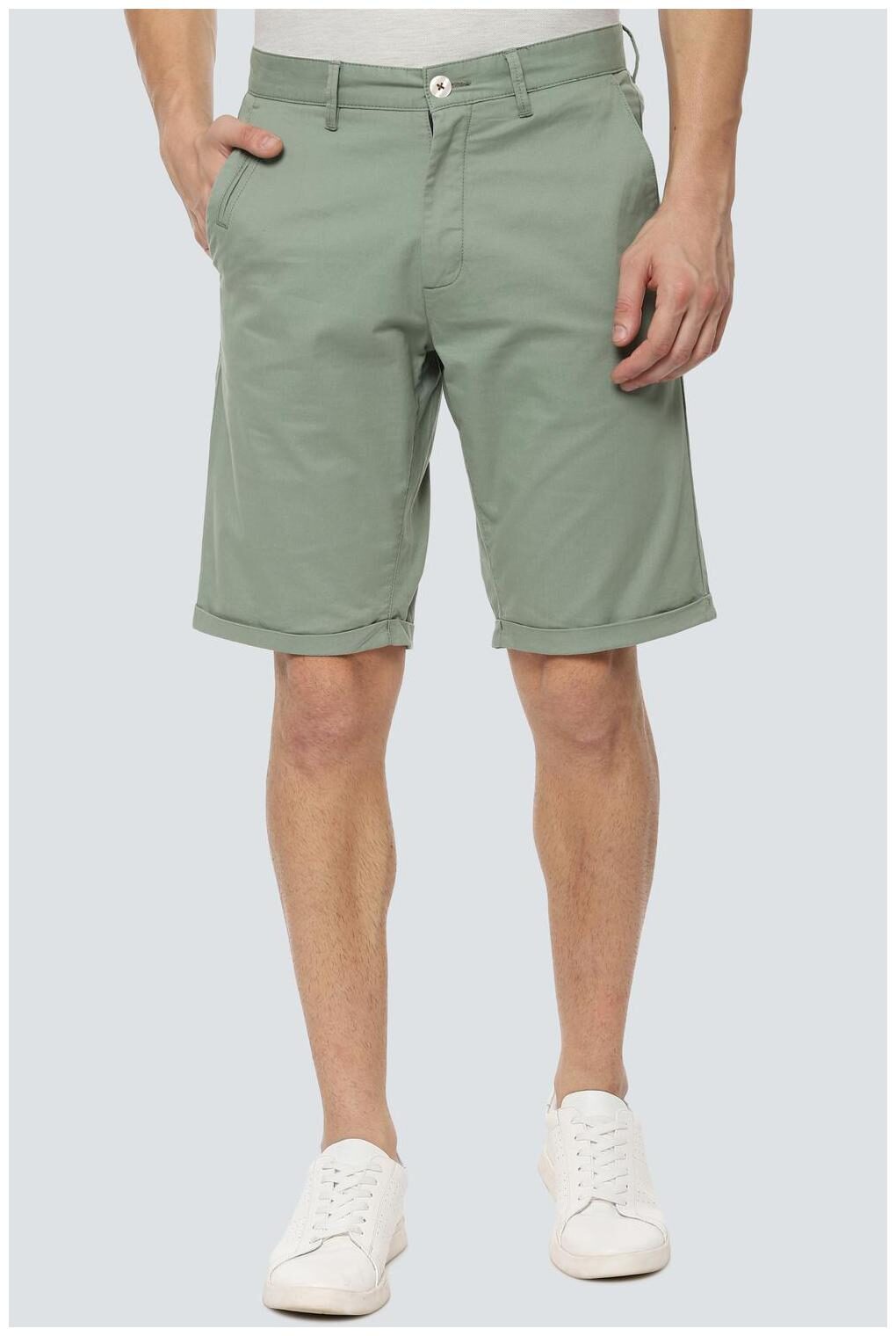 

Louis Philippe Men Green Slim Fit Regular Shorts
