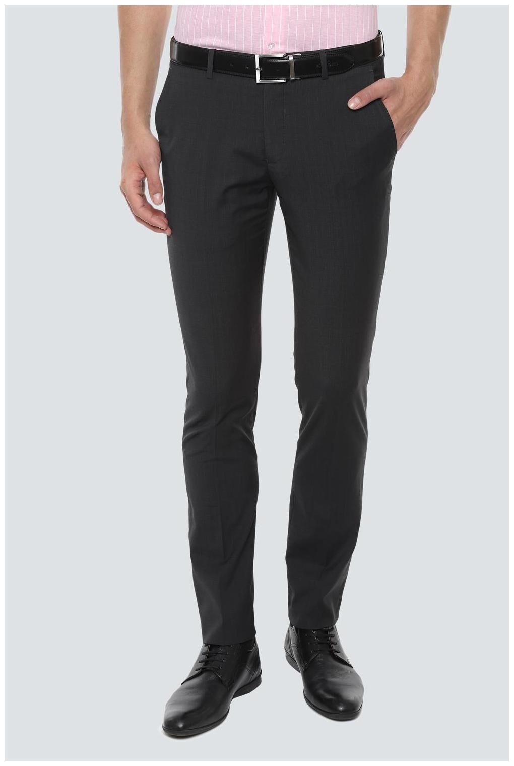 

Louis Philippe Men Checked Slim Fit Formal Trouser - Grey