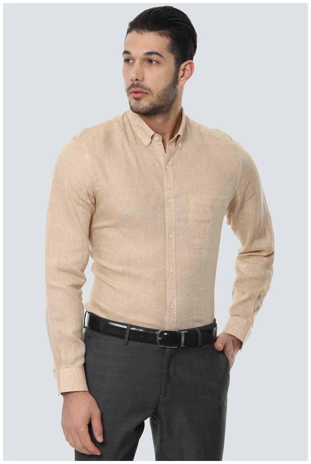 

Louis Philippe Men Slim fit Formal Shirt - Beige