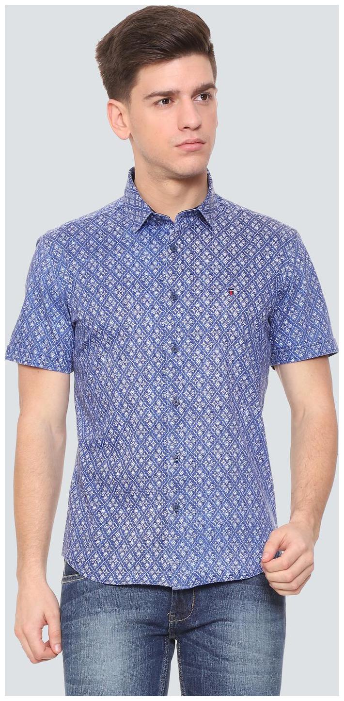 

Louis Philippe Men Blue Printed Slim Fit Casual Shirt
