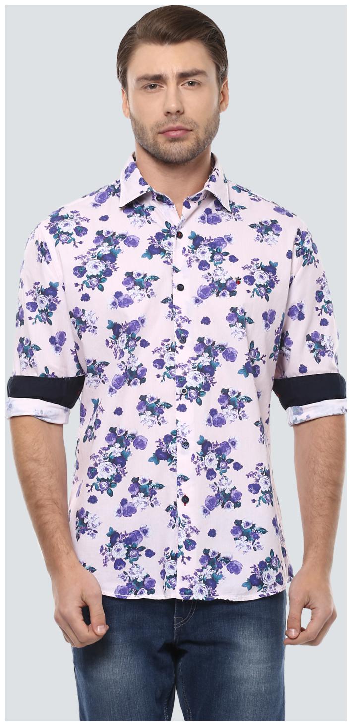 

Louis Philippe Men Pink Printed Slim Fit Casual Shirt