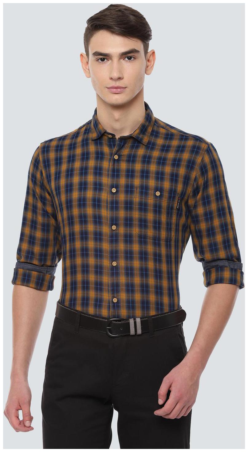 

Louis Philippe Men Blue Checked Slim Fit Casual Shirt