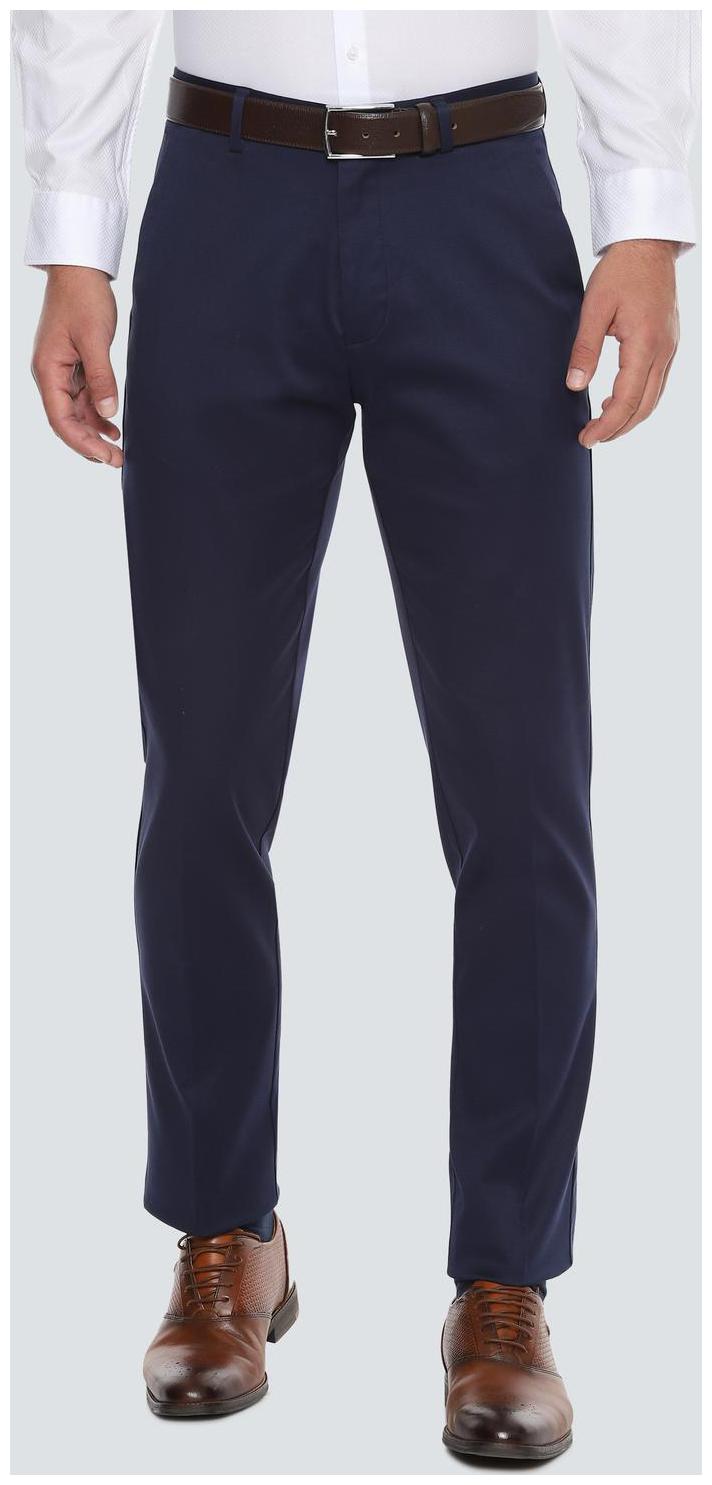 

Louis Philippe Men Textured Regular Fit Formal Trouser - Blue