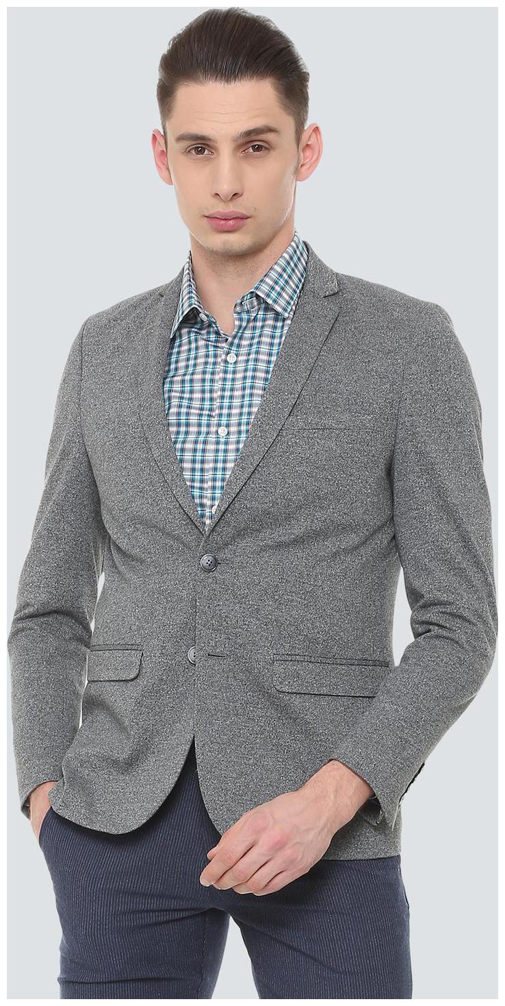

Louis Philippe Men Grey Textured Slim fit Single Breasted Blazer