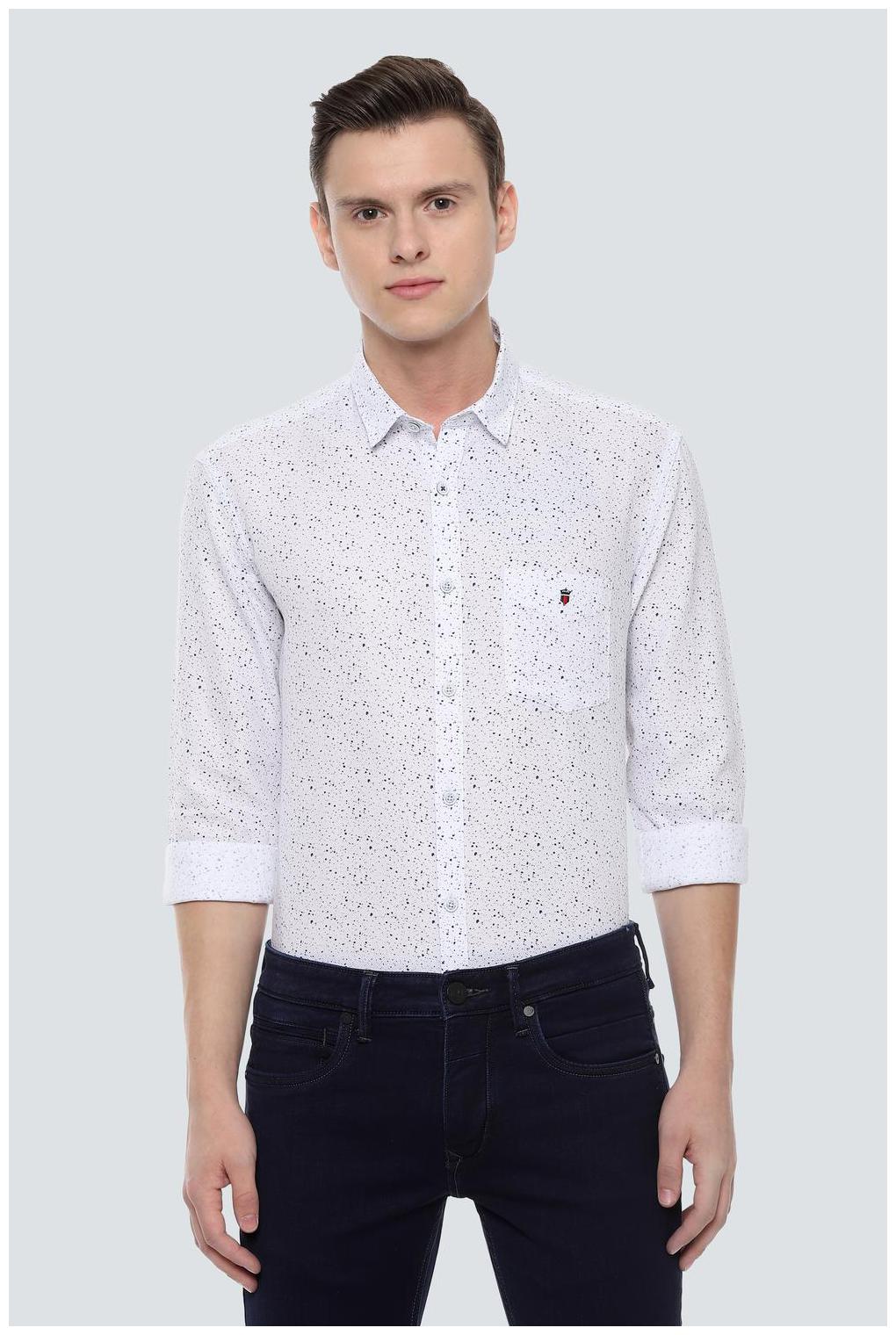 

Louis Philippe Men White Printed Slim Fit Casual Shirt
