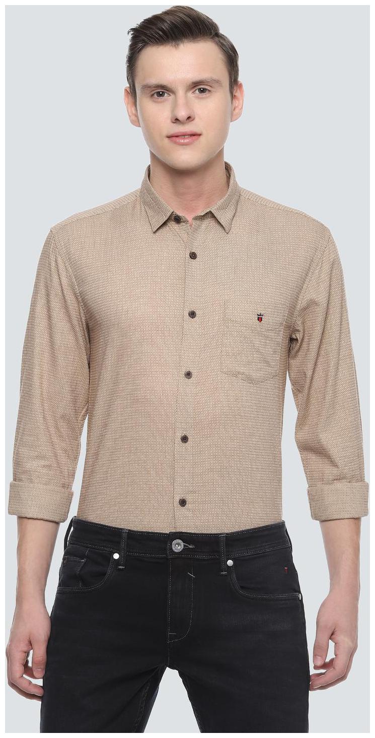 

Louis Philippe Men Beige Printed Slim Fit Casual Shirt