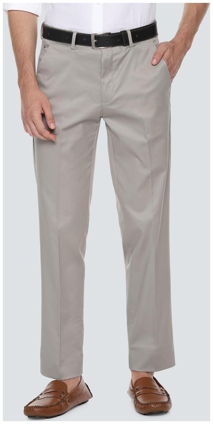 

Louis Philippe Men Grey Solid Slim fit Regular trousers