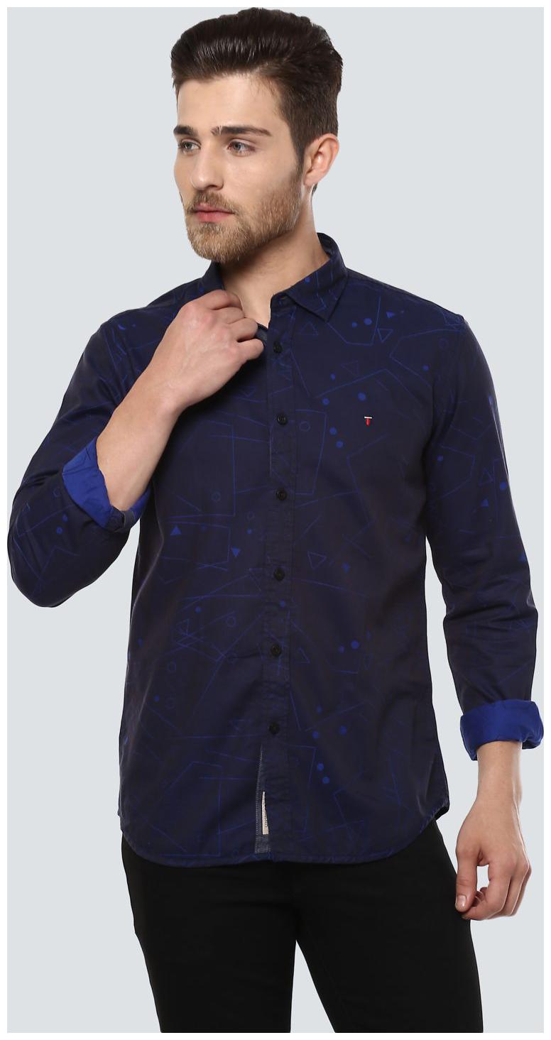 

Louis Philippe Men Blue Abstract Slim Fit Casual Shirt